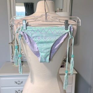 Victorias Secret Bikini Bottom Reversible Lavender Mint Aquamarine Womens Small